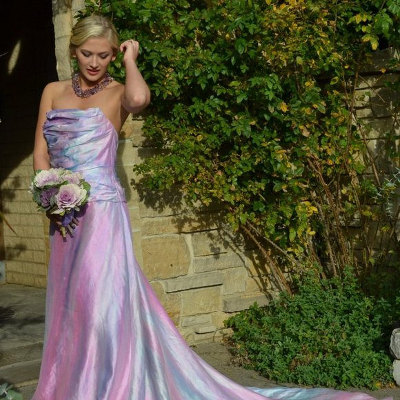 NEW Bohemian Beach Wedding Dress 6 8 10 dyed pink rose white purple blue medium - Picture 5 of 13